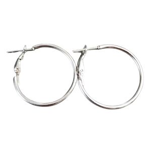 Classic Silvertone Hoop Earrings Polished
